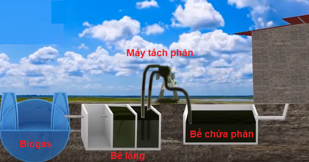 Mô hình sử dụng máy tách phân Croptex - MTP200